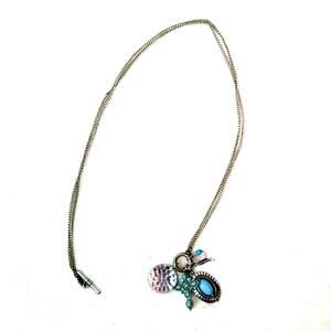 Vintage America silver colored turquoise cross necklace